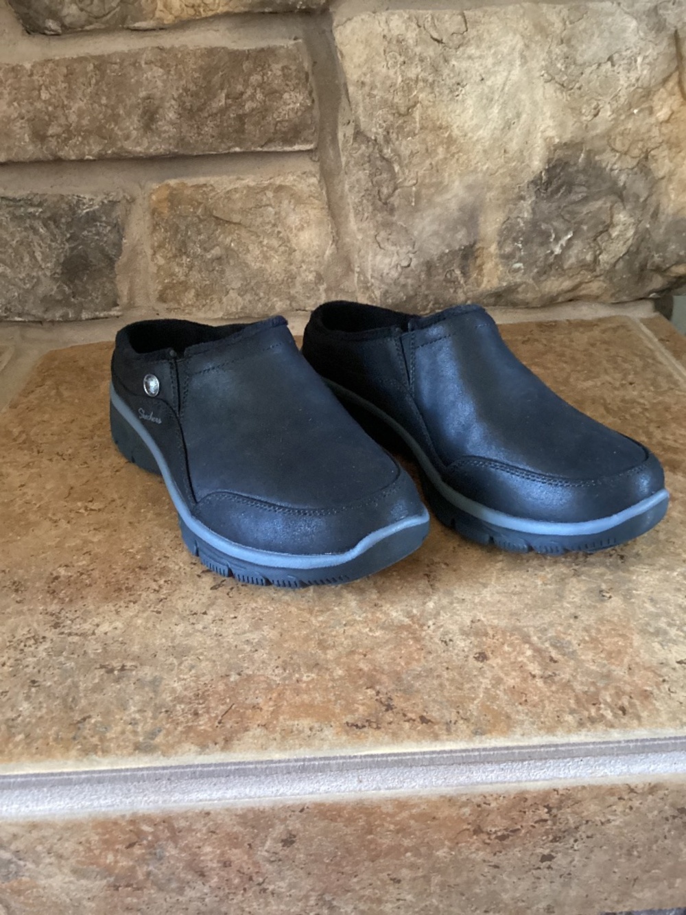 Skechers Relaxed Fit Easy Going Black Latte 2 Clogs Women Size‎ 6